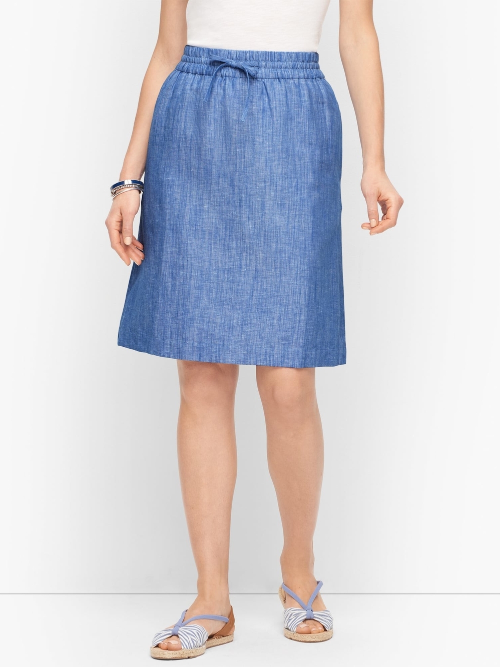 Talbots Linen Chambray Skirt NWT XS P